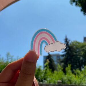 Clear Seethru Vinyl Glossy Stickers | Rainbow Stickers | Pride Stickers HANDMADE